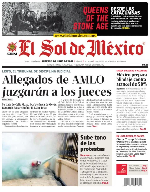 Portada de El Sol de Mexico