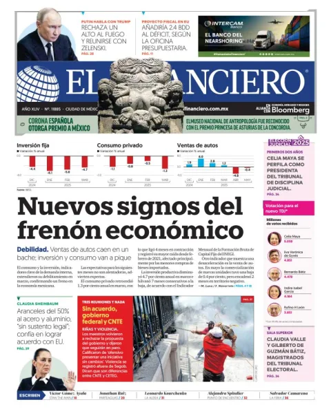 Portada de El Financiero