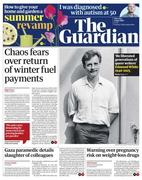 Portada de The Guardian (reino Unido) del jueves, 5 de junio de 2025