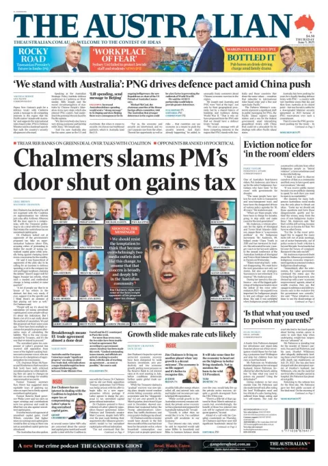 Portada de The Australian del jueves, 5 de junio de 2025