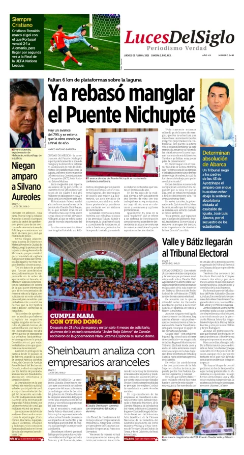 Portada de Luces del Siglo del jueves, 5 de junio de 2025