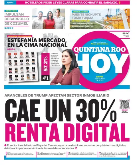 Portada de Quintana Roo Hoy del jueves, 5 de junio de 2025