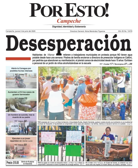 Portada de Por Esto (campeche) del jueves, 5 de junio de 2025