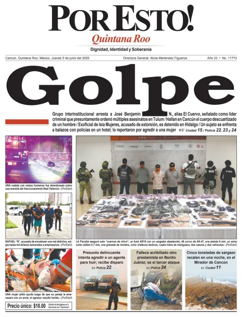 Portada de Por Esto (quintana Roo Cancun) del jueves, 5 de junio de 2025