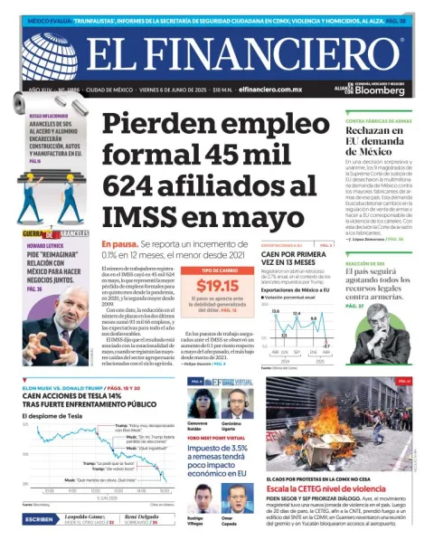 Portada de El Financiero