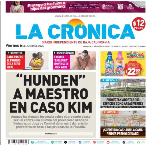Portada de La Cronica del viernes, 6 de junio de 2025