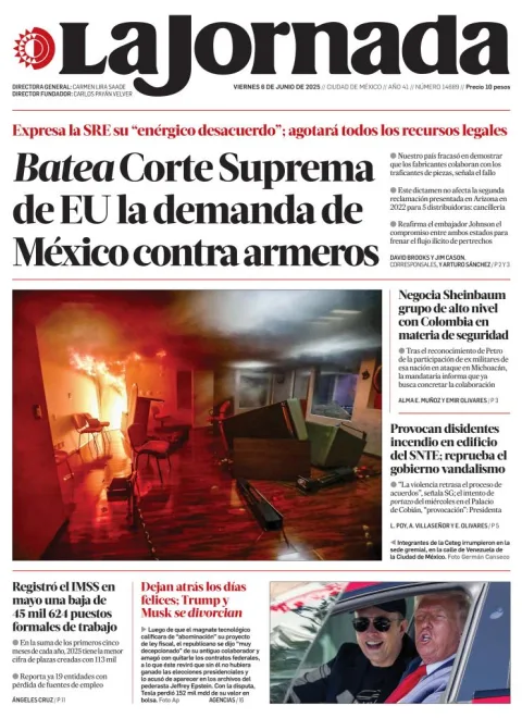 Portada de La Jornada del viernes, 6 de junio de 2025