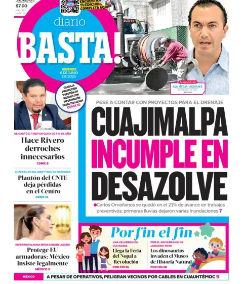 Portada de Basta del viernes, 6 de junio de 2025