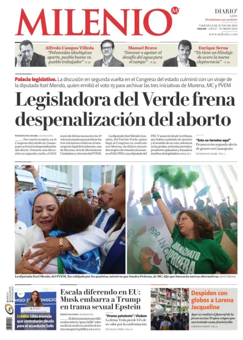 Portada de Milenio Leon del viernes, 6 de junio de 2025