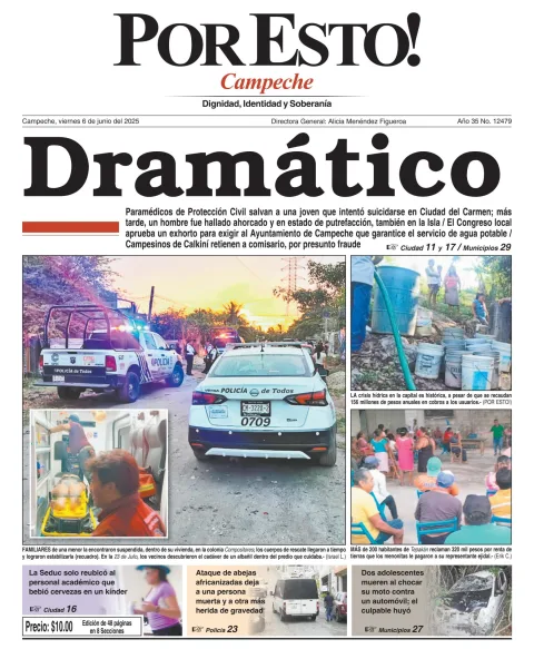 Portada de Por Esto (campeche) del viernes, 6 de junio de 2025