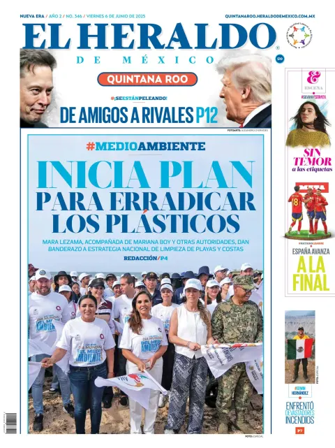 Portada de El Heraldo de Mexico - Quintana Roo del viernes, 6 de junio de 2025