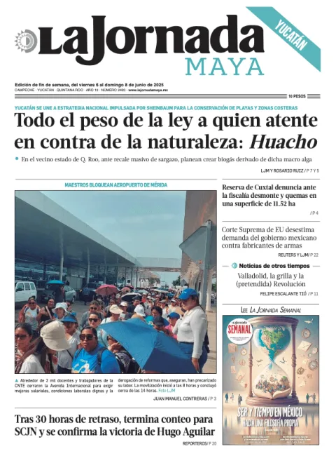Portada de La Jornada Maya Yucatán del viernes, 6 de junio de 2025