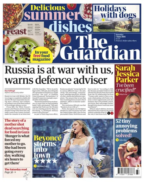 Portada de The Guardian (reino Unido)