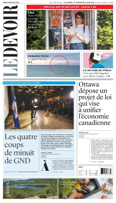 Portada de Le Devoir