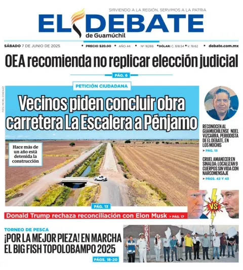 Portada de El Debate de Guamuchil