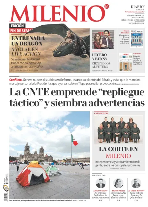 Portada de Milenio del sábado, 7 de junio de 2025