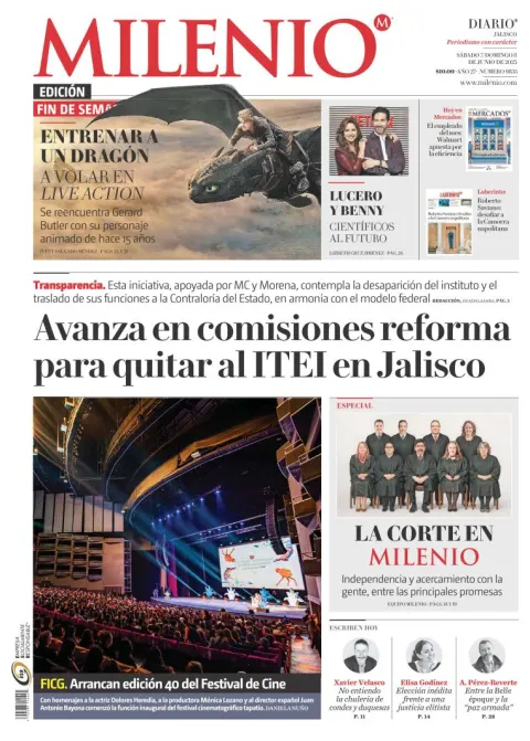 Portada de Milenio Jalisco del sábado, 7 de junio de 2025