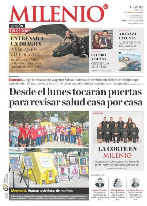 Portada de Milenio Tamaulipas del sábado, 7 de junio de 2025