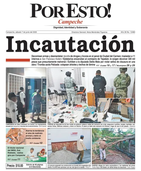 Portada de Por Esto (campeche) del sábado, 7 de junio de 2025