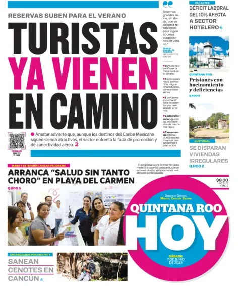 Portada de Quintana Roo Hoy del sábado, 7 de junio de 2025
