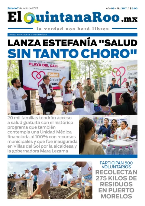 Portada de El Quintana Roo (portada) del sábado, 7 de junio de 2025