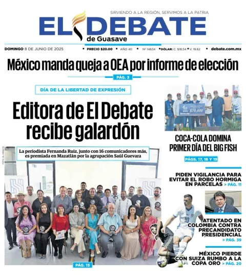 Portada de El Debate de Guasave