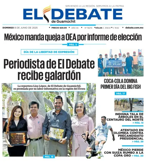 Portada de El Debate de Guamuchil