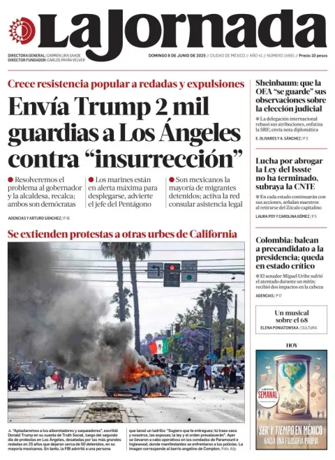 Portada de La Jornada