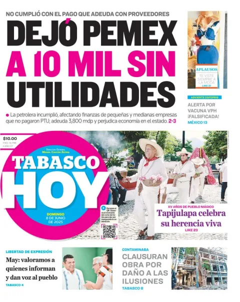 Portada de Tabasco Hoy