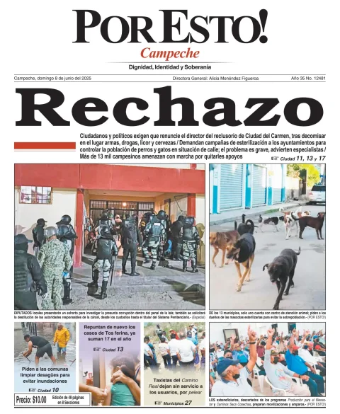 Portada de Por Esto (campeche) del domingo, 8 de junio de 2025