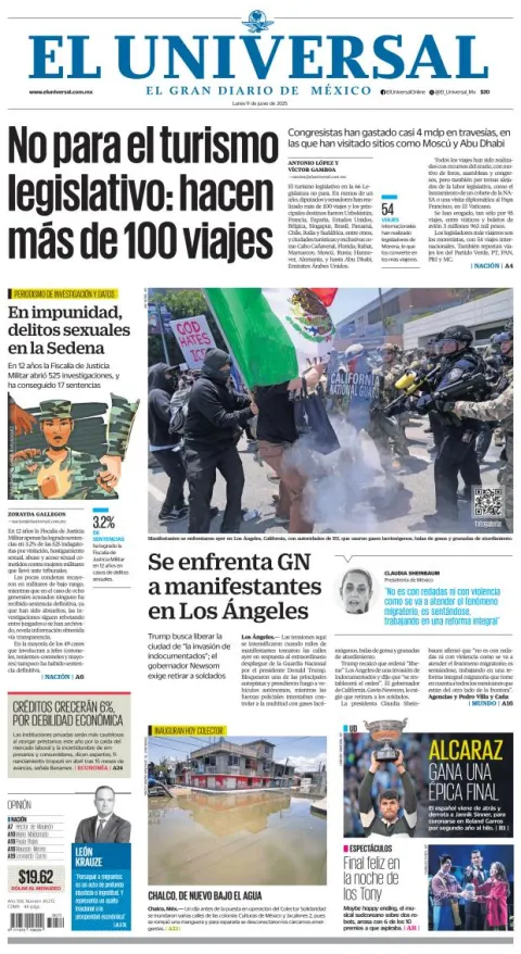 Portada de El Universal