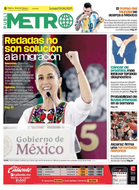 Portada de Publimetro Merida del lunes, 9 de junio de 2025
