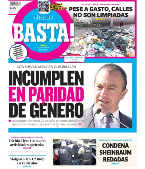 Portada de Basta del lunes, 9 de junio de 2025