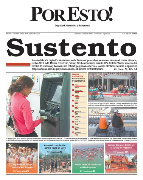 Portada de Por Esto (merida, Yucatan) del lunes, 9 de junio de 2025