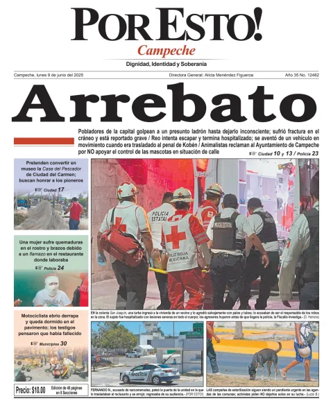 Portada de Por Esto (campeche) del lunes, 9 de junio de 2025