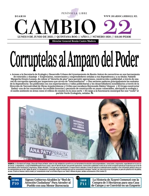 Portada de Diario Cambio 22 del 2025-06-09