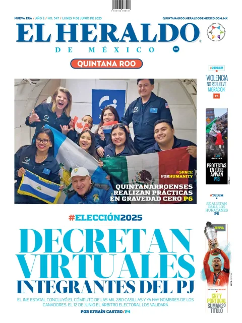 Portada de El Heraldo de Mexico - Quintana Roo del lunes, 9 de junio de 2025