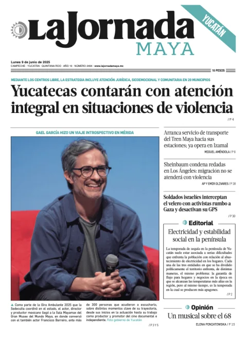Portada de La Jornada Maya Yucatán del lunes, 9 de junio de 2025