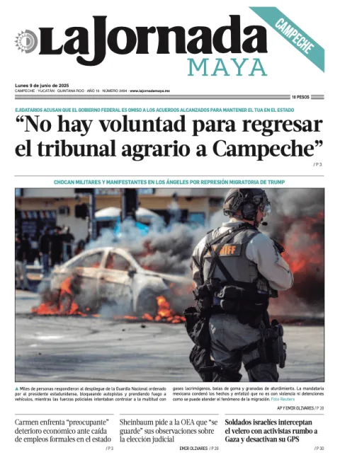 Portada de La Jornada Maya Campeche del lunes, 9 de junio de 2025