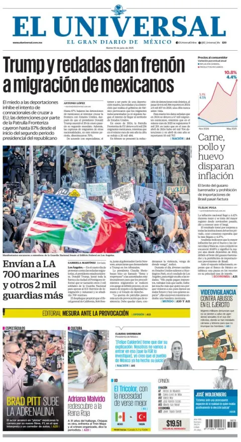 Portada de El Universal