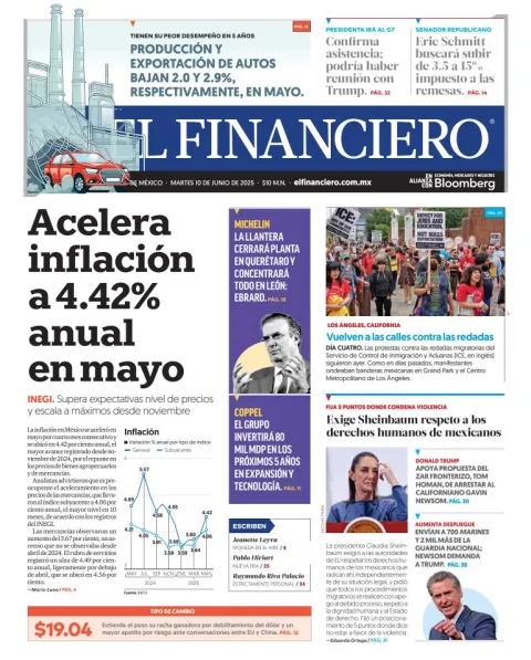 Portada de El Financiero