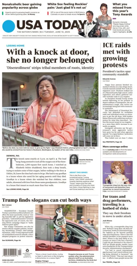 Portada de Usa Today