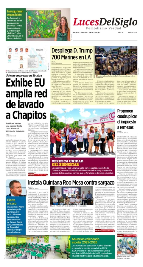 Portada de Luces del Siglo del martes, 10 de junio de 2025