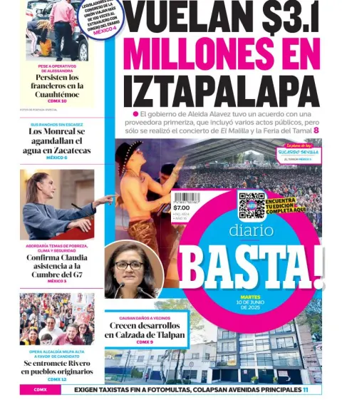 Portada de Basta del martes, 10 de junio de 2025