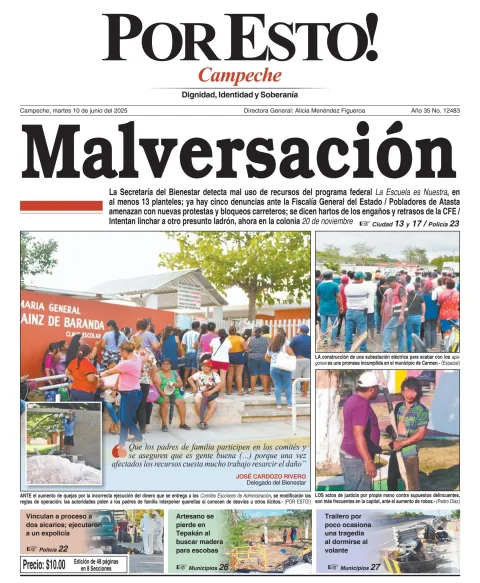 Portada de Por Esto (campeche) del martes, 10 de junio de 2025