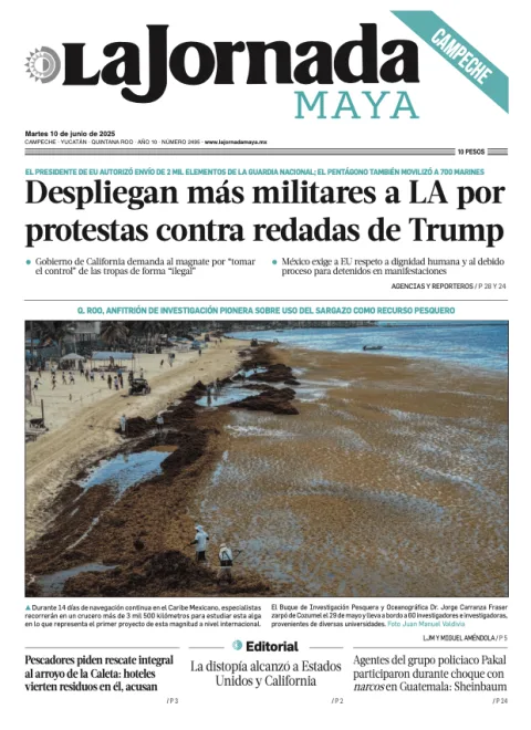 Portada de La Jornada Maya Campeche del martes, 10 de junio de 2025