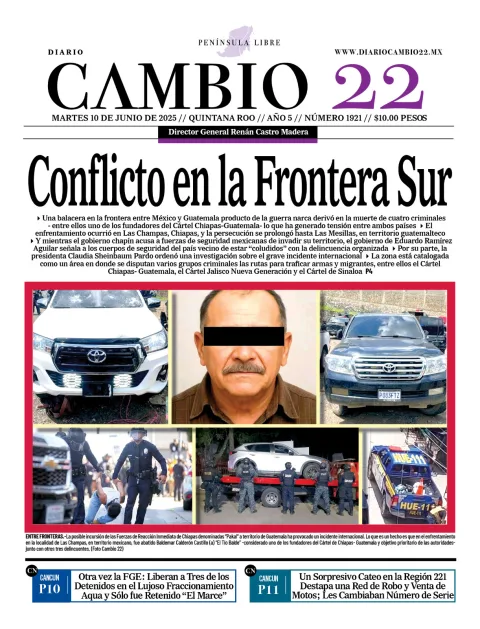 Portada de Diario Cambio 22 del 2025-06-10