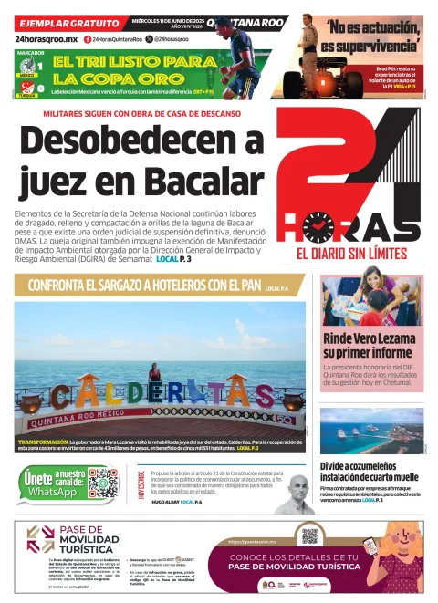 Portada de 24 Horas Quintana Roo