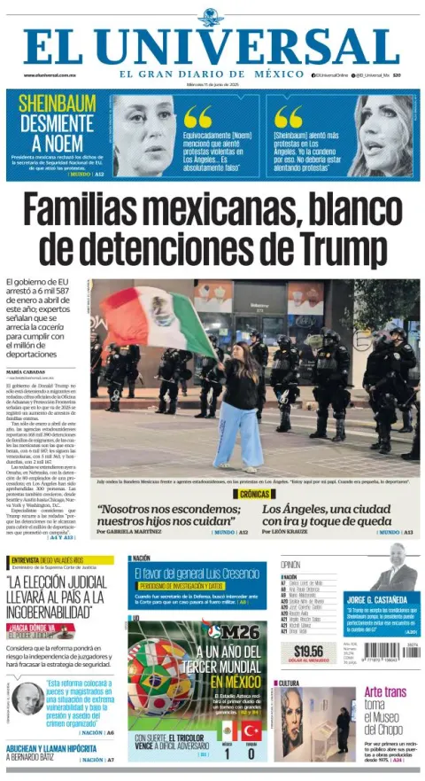 Portada de El Universal