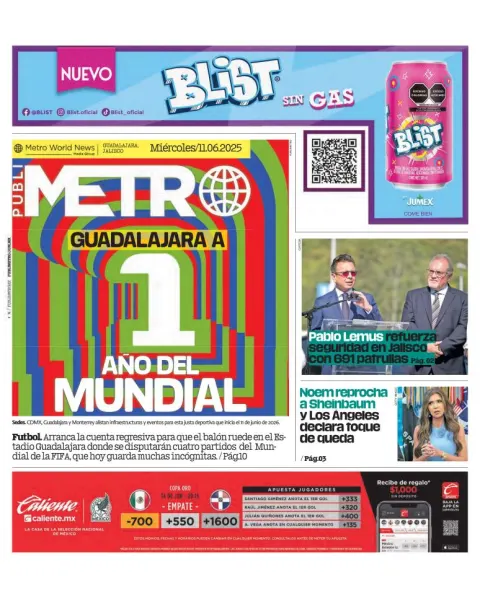 Portada de Publimetro Guadalajara
